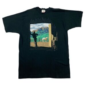 Vintage Buffalo Fruit of the Loom T-Shirt Sz XXL Western Cowboy Hills‎ Horse